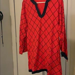 Red and blue tunic